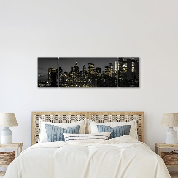 Obraz noční metropole (170x50 cm)