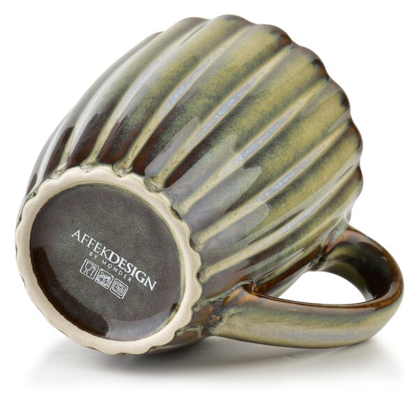 Affekdesign Porcelánový hrnek EVIE GREEN 360 ml zelený