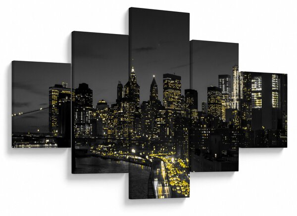Obraz noční metropole (125x70 cm)