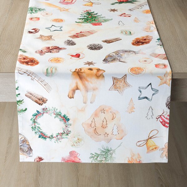 Ubrus Veba GARBO tisk Tradice českých Vánoc Velikost: 40x120 cm