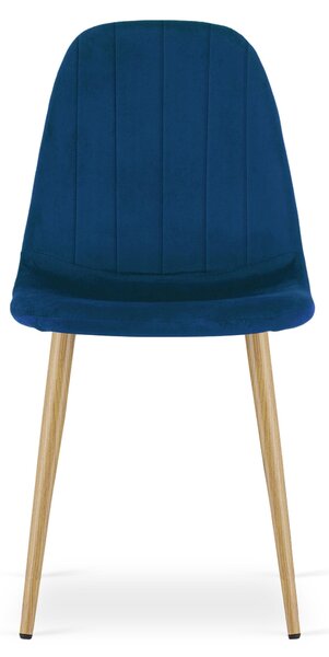 Židle – Leobert – Padva – tmavě modrý samet/dubové nohy – 44,5 × 53 × 87 cm – sada 2 ks