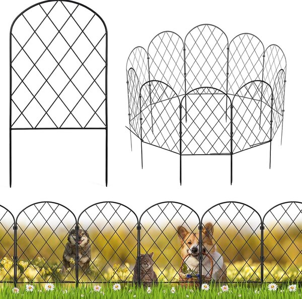 Kovový plot do zahrady, výška 40 cm, 10 kusů, délka 3,2 metru, určený k ohraničení zahrady