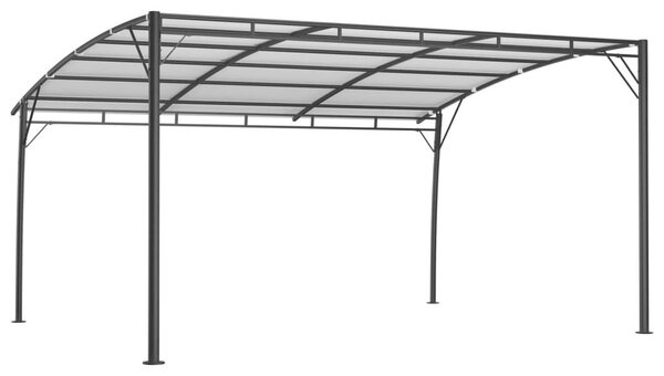 Pergola, stříška na terasu - 4 x 3 metry, krémová barva - 100% polyesterová stříška, ocelový rám s práškovým nástřikem