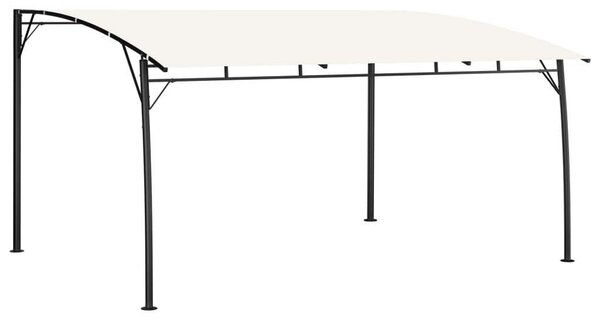 Pergola, stříška na terasu - 4 x 3 metry, krémová barva - 100% polyesterová stříška, ocelový rám s práškovým nástřikem