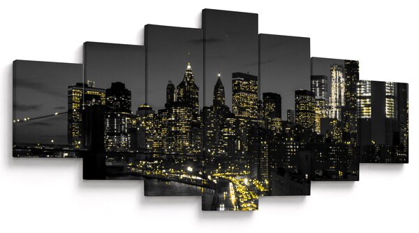 Obraz noční metropole (210x100 cm)