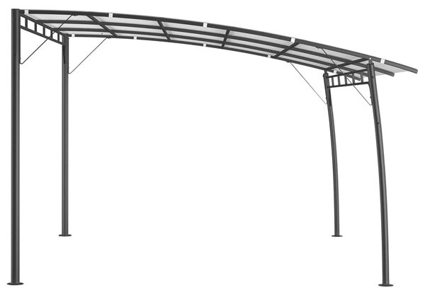 Pergola, stříška na terasu - 4 x 3 metry, krémová barva - 100% polyesterová stříška, ocelový rám s práškovým nástřikem