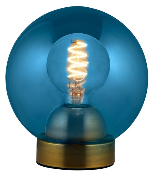 Stolní lampa Halo Design, BUBBLES, Modrá, Obývací pokoj, Sklo, Design