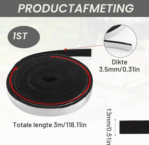 Těsnící šňůra pro trouby, těsnící materiál pro kamna, samolepicí, 3 metry, šířka 12 mm, tloušťka 3 mm, odolná vůči vysokým teplotám