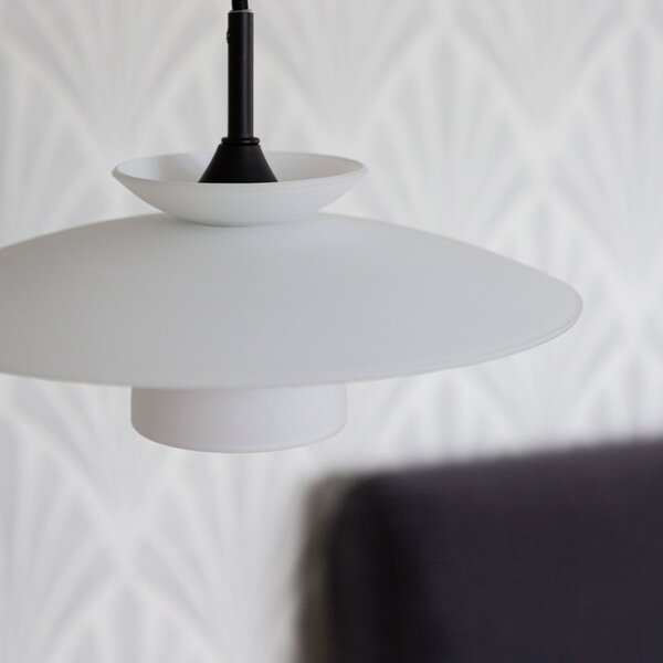 Závěsná svítidlo Halo Design, SCANDIC, stmívatelné, Bílá, Obývací pokoj, Sklo, Design