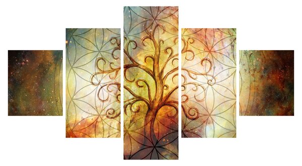 Abstraktní obraz stromu (125x70 cm)