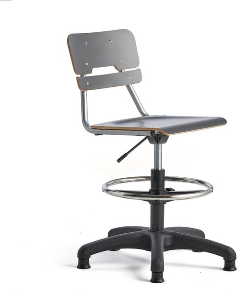 AJ Produkty Otočná židle LEGERE, malý sedák, s kluzáky, nastavitelná výška 500-690 mm, antracitově šedá
