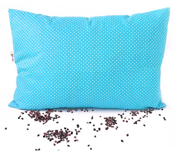 GADEO nahřívací pohankový polštářek LITTLE DOTS TYRKYS Výplň: pohankové slupky s levandulí, Rozměry: 28x38 cm