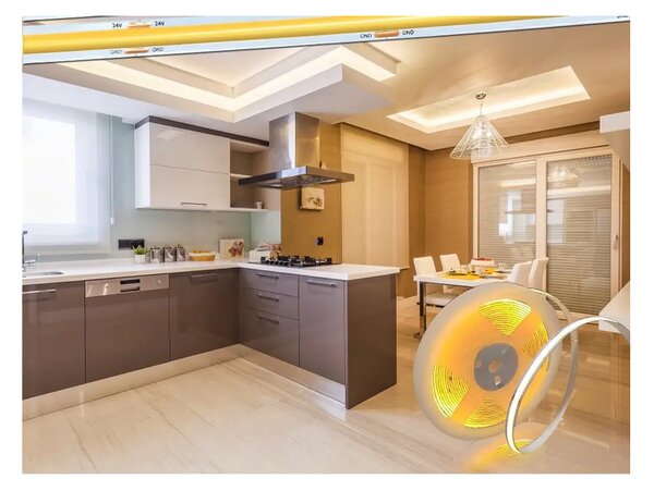 ECOLIGHT COB LED pásek 35W - 24V - 320 - 5M - 6000k - studená barva + dálkový ovladač