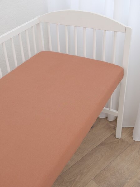MK Lůžkoviny Jersey prostěradlo do postýlky Classic 60 x 120 cm – terakota
