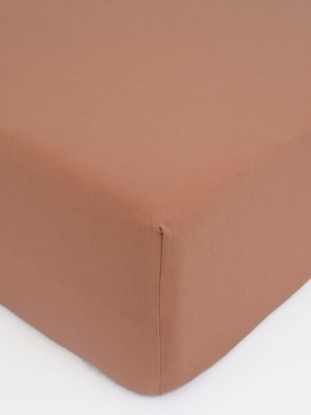 MK Lůžkoviny Jersey prostěradlo Classic 90 × 200 cm - terakota