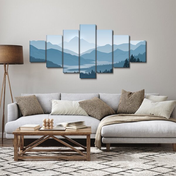 Obraz - Hory pohledem grafika (210x100 cm)