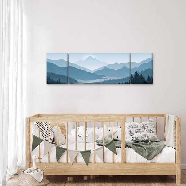 Obraz - Hory pohledem grafika (170x50 cm)
