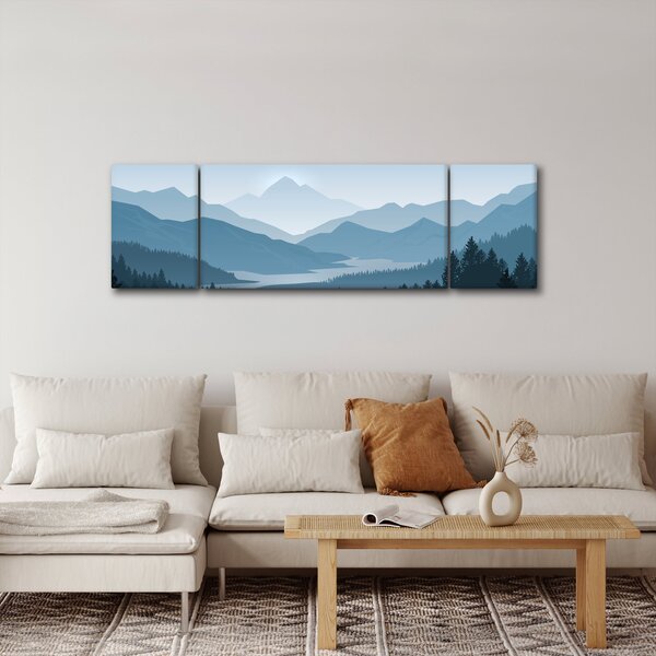 Obraz - Hory pohledem grafika (170x50 cm)