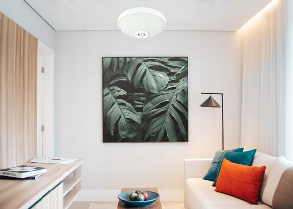 ECOLIGHT LED stropní svítidlo 2xE27 s pohybovým senzorem - sklo