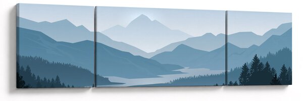 Obraz - Hory pohledem grafika (170x50 cm)