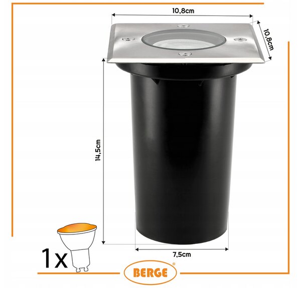 BERGE LED příjezdová lampa IP65 - GU10 - 230V