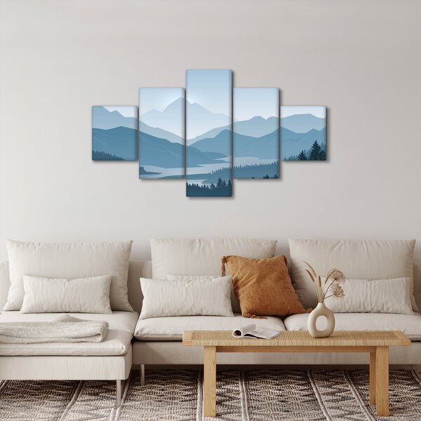 Obraz - Hory pohledem grafika (125x70 cm)