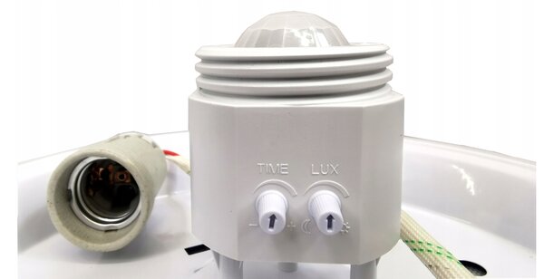 ECOLIGHT LED stropní svítidlo 2xE27 s pohybovým senzorem - sklo