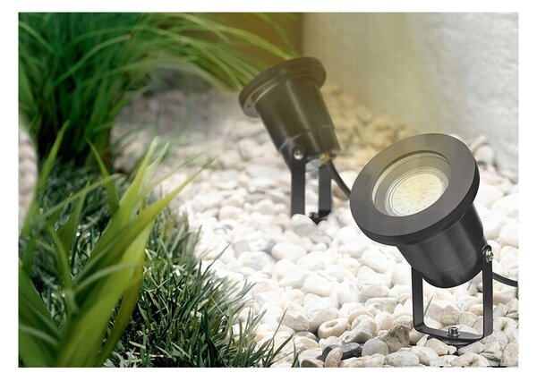 BERGE LED zahradní lampa - vestavěný reflektor GU10 - IP65 - černá