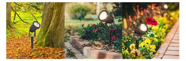 BERGE LED zahradní lampa - vestavěný reflektor GU10 - IP65 - černá