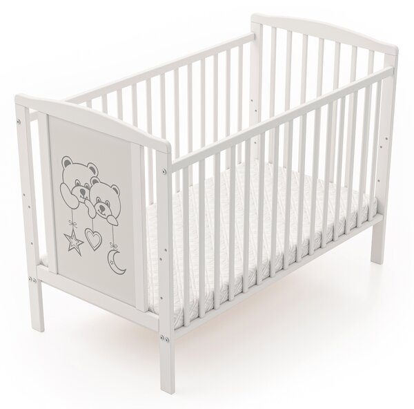 Dětská postýlka Dva medvídci 120×60 cm s kolečky Druh matrace: bez matrace