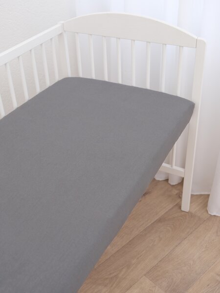 MK Lůžkoviny Jersey prostěradlo do postýlky Classic 60 x 120 cm – tmavě šedá