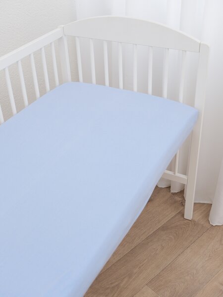 MK Lůžkoviny Jersey prostěradlo do postýlky Classic 60 x 120 cm – světle modrá