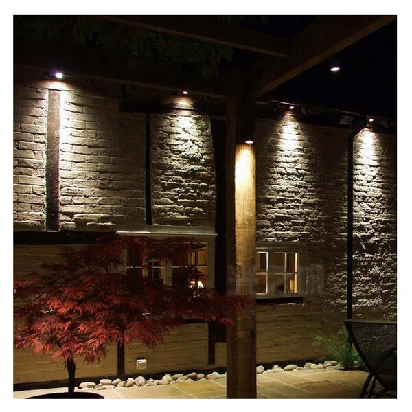 BERGE LED zahradní lampa - vestavěný reflektor GU10 - IP65 - černá