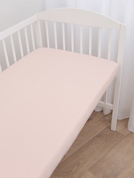 MK Lůžkoviny Jersey prostěradlo do postýlky Classic 60 x 120 cm – pudrová