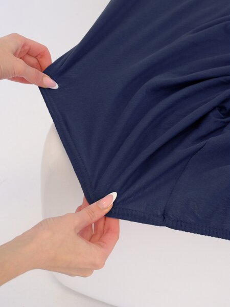 MK Lůžkoviny Jersey prostěradlo do postýlky Classic 60 x 120 cm – tmavě modrá