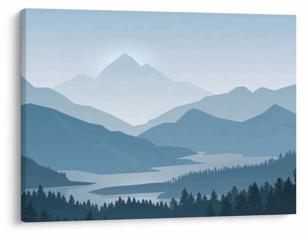 Obraz - Hory pohledem grafika (70x50 cm)