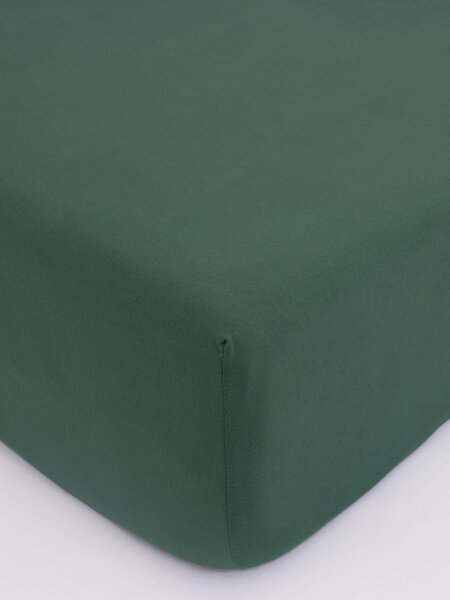 MK Lůžkoviny Jersey prostěradlo Classic 90 × 200 cm - tmavě zelené