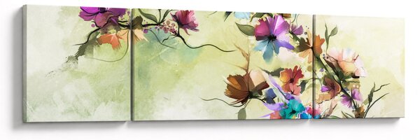 Obraz - Malba pnoucí květiny (170x50 cm)
