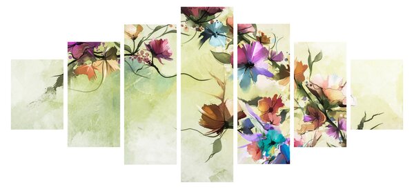 Obraz - Malba pnoucí květiny (210x100 cm)