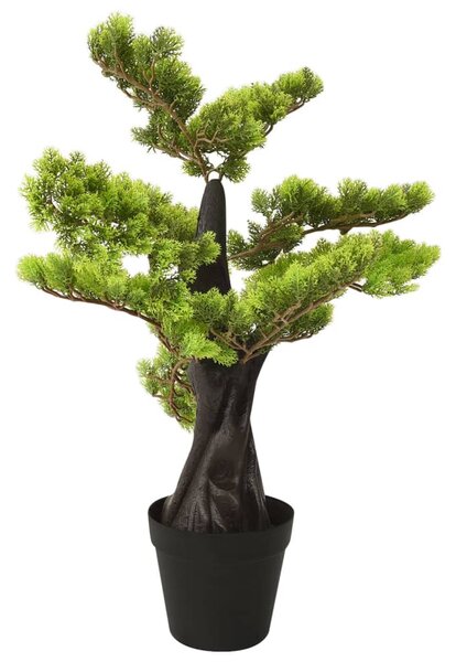 Umělá bonsaj cypřiš s květináčem 70 cm zelená