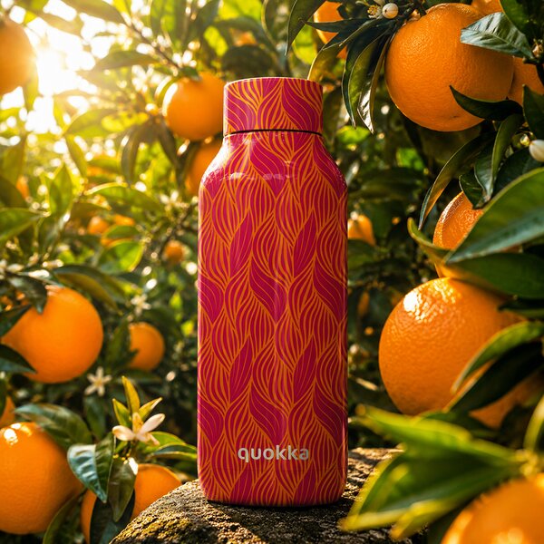 Nerezová termoláhev Solid, 510ml, Quokka, orange bloom