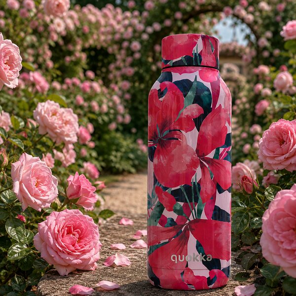 Nerezová termoláhev Solid, 510ml, Quokka, pink bloom