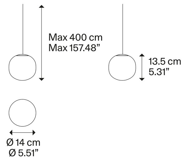 Lodes Designové závěsné svítidlo VOLUM 14, 1xE14, ø 14 cm