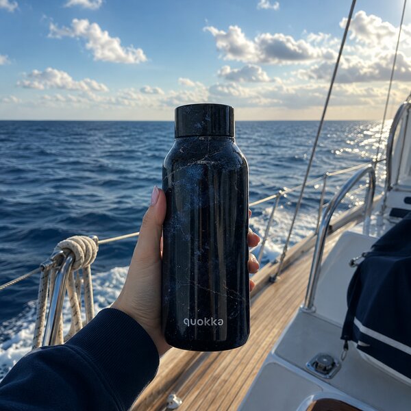 Nerezová termoláhev Solid, 510ml, Quokka, black marble