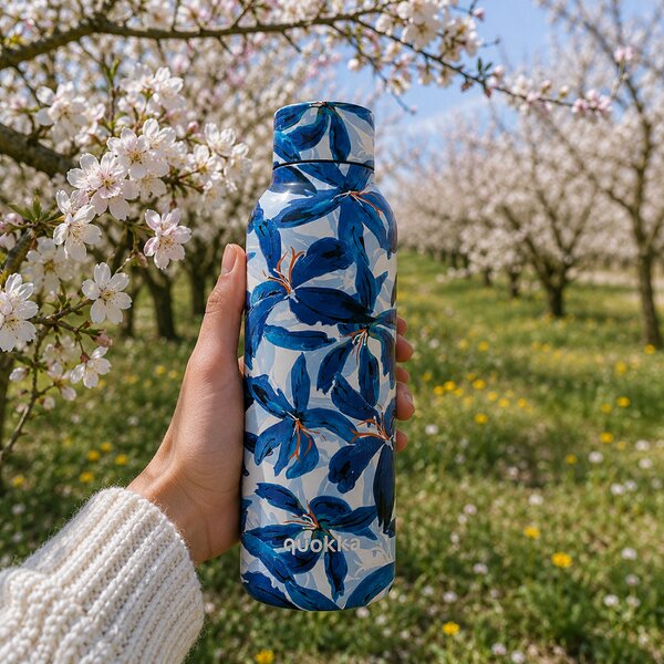 Nerezová termoláhev Solid, 510ml, Quokka, blue hibiscus