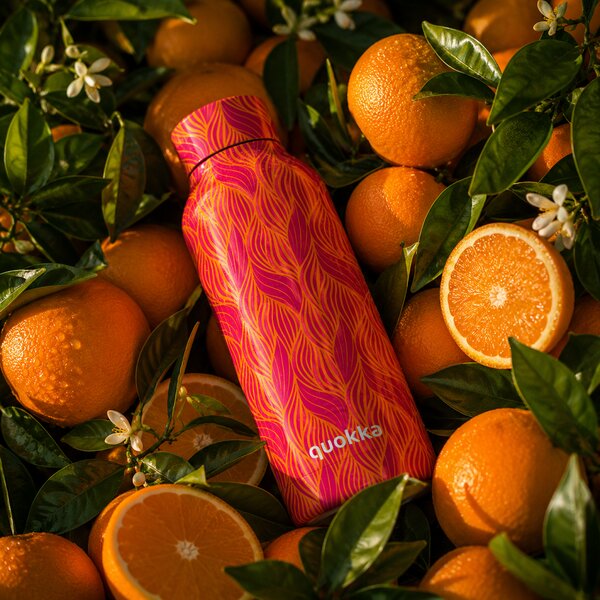 Nerezová termoláhev Solid, 510ml, Quokka, orange bloom