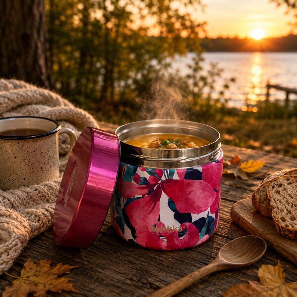 Termonádoba na jídlo Whim, 600ml, Quokka, pink bloom