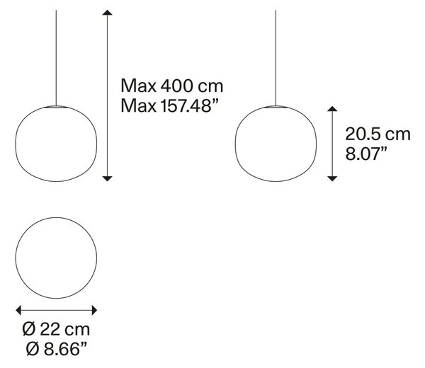 Lodes Designové závěsné svítidlo VOLUM 22, 1xE27, ø 22 cm