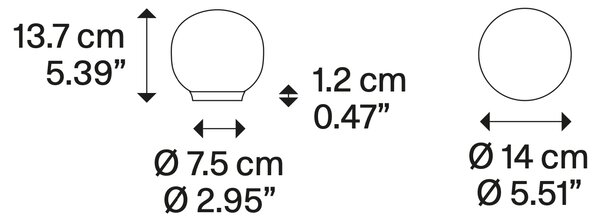 Lodes Stolní lampa VOLUM 14, 1xE14, ø 14 cm