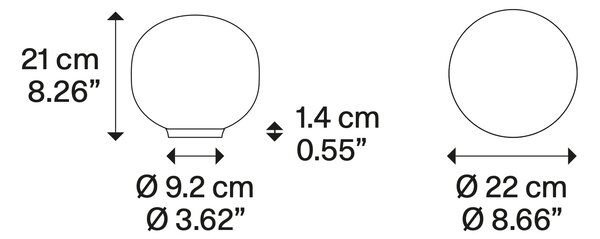 Lodes Stolní lampa VOLUM 22, 1xE27, ø 22 cm